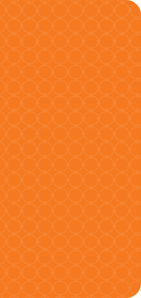 A background of orange circles with a white circle in the middle.